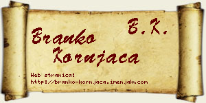 Branko Kornjača vizit kartica